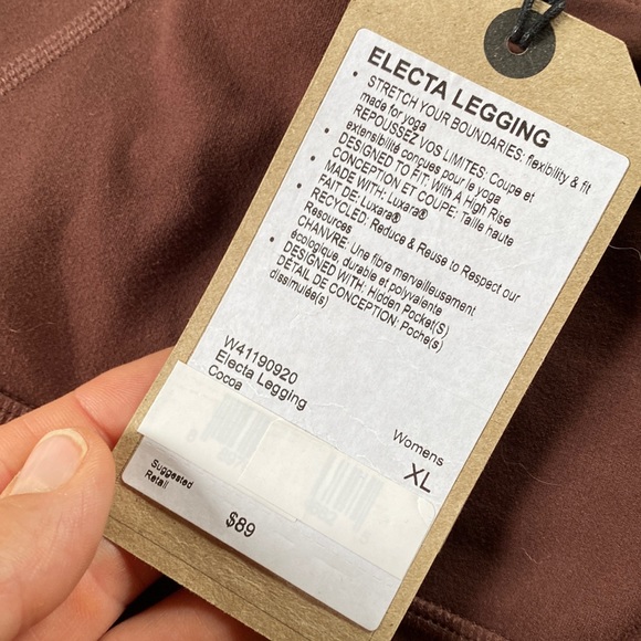 PrAna Electa Leggings tights yoga running cycling brown COCOA NEW NWT XL - Picture 7 of 8